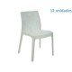 KIT 12 CADEIRAS PLASTICA MONOBLOCO ALICE MADRE PEROLA BRANCA TRAMONTINA
