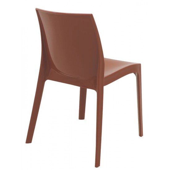 CADEIRA TRAMONTINA ALICE BRILHO SUMMA EM POLIPROPILENO TERRACOTA