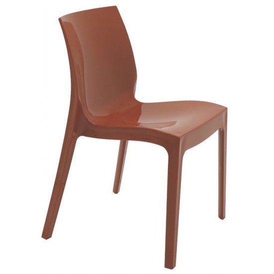 CADEIRA TRAMONTINA ALICE BRILHO SUMMA EM POLIPROPILENO TERRACOTA