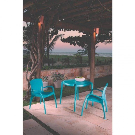 CADEIRA PLASTICA MONOBLOCO COM BRACOS CLARICE MARSALA