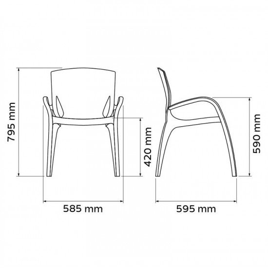 CADEIRA TRAMONTINA CLARICE SUMMA EM POLIPROPILENO E FIBRA DE VIDRO COM BRAÇOS MARROM