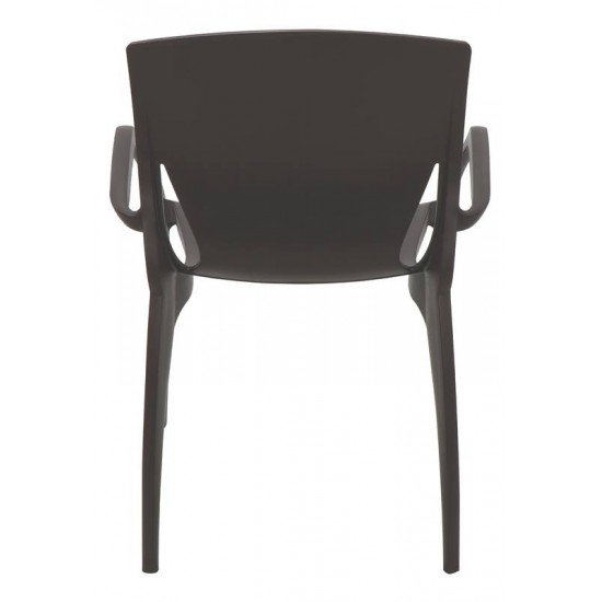 CADEIRA TRAMONTINA CLARICE SUMMA EM POLIPROPILENO E FIBRA DE VIDRO COM BRAÇOS MARROM