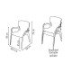 CADEIRA PLASTICA MONOBLOCO COM BRACOS CLARICE CONCRETO