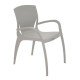 CADEIRA PLASTICA MONOBLOCO COM BRACOS CLARICE CONCRETO