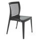 CADEIRA PLASTICA MONOBLOCO VICTORIA PRETA ENCOSTO VAZADO HORIZONTAL