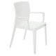 CADEIRA PLASTICA MONOBLOCO COM BRACOS VICTORIA BRANCA