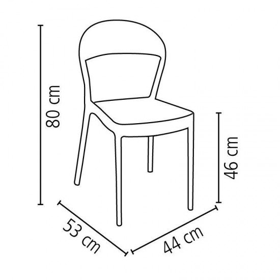 CADEIRA PLASTICA MONOBLOCO SISSI GRAFITE