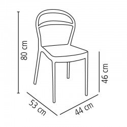 CADEIRA PLASTICA MONOBLOCO SISSI VERMELHA ENCOSTO VAZADO