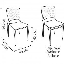 CADEIRA PLASTICA MONOBLOCO SAFIRA ROSA