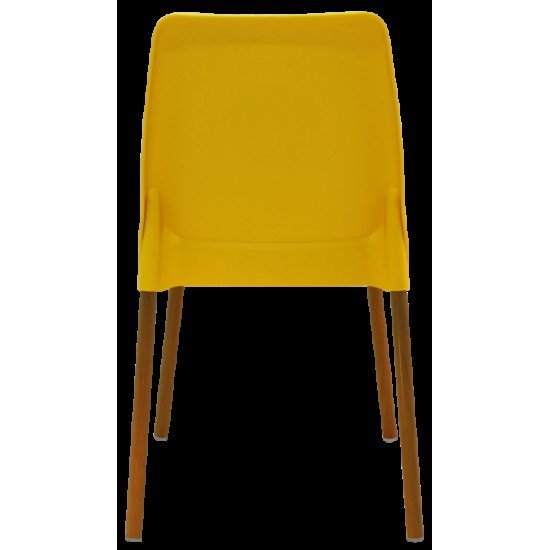 CADEIRA VANDA EM POLIPROPILENO AMARELO COM PERNAS DE ALUMÍNIO LINHEIRO TRAMONTINA