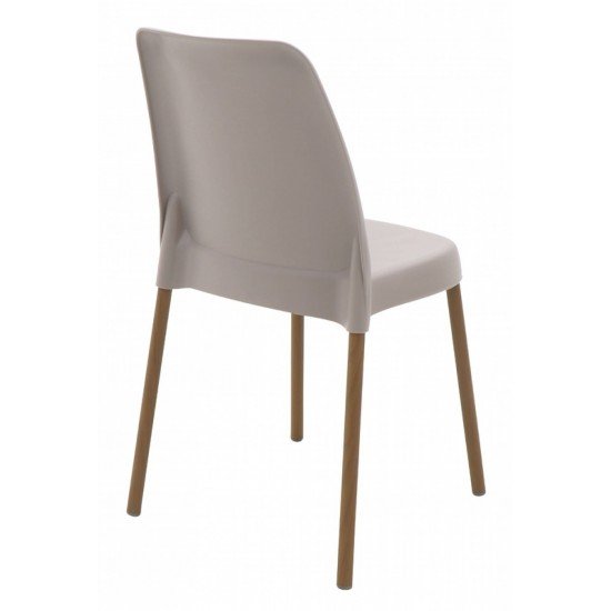 CADEIRA VANDA EM POLIPROPILENO CAMURÇA COM PERNAS DE ALUMÍNIO LINHEIRO TRAMONTINA