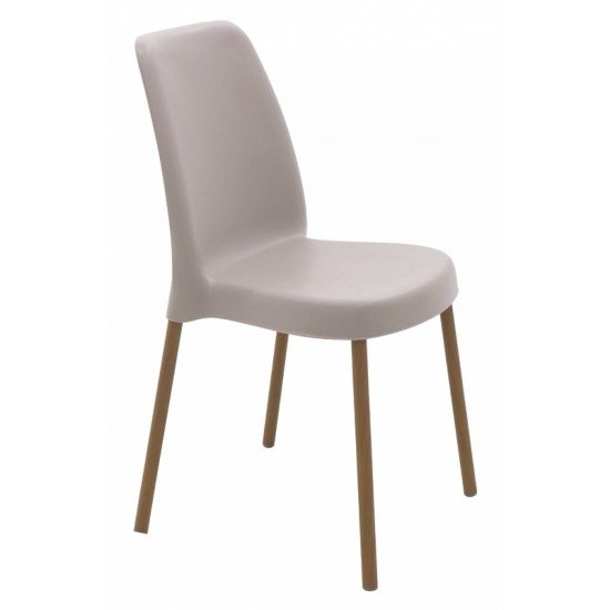 CADEIRA VANDA EM POLIPROPILENO CAMURÇA COM PERNAS DE ALUMÍNIO LINHEIRO TRAMONTINA