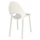 CADEIRA TRAMONTINA ELISA EM POLIPROPILENO BRANCO COM PERNAS DE ALUMÍNIO ANODIZADO