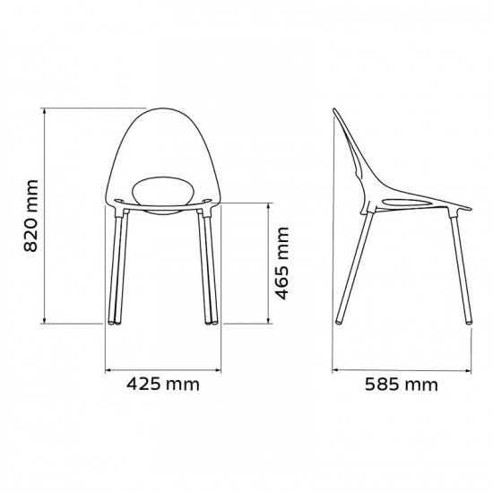 CADEIRA TRAMONTINA ELISA EM POLIPROPILENO MARROM COM PERNAS DE ALUMÍNIO ANODIZADO