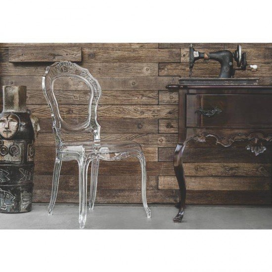 CADEIRA PLASTICA MONOBLOCO BELLE EPOQUE TRANSPARENTE