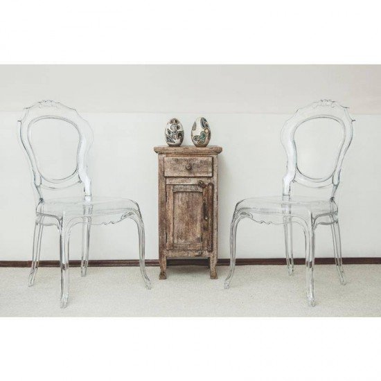 CADEIRA PLASTICA MONOBLOCO BELLE EPOQUE TRANSPARENTE