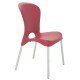 CADEIRA PLASTICA JOLIE VERMELHA COM PERNAS DE ALUMINIO ANODIZADAS