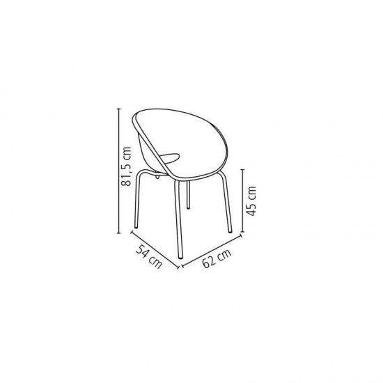 CADEIRA  PLASTICA ELENA PRETA COM PERNAS DE ALUMINIO POLIDAS TRAMONTINA