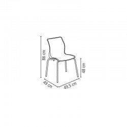 CADEIRA PLASTICA MAJA BI-COLOR PRETA E BRANCA COM PERNAS DE ALUMINO POLIDAS