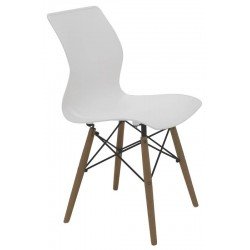 CADEIRA MAJA UNICOLOR 3D SUMMA EM POLIPROPILENO BRANCO COM BASE EM MADEIRA FAIA TRAMONTINA
