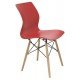 CADEIRA MAJA UNICOLOR 3D SUMMA EM POLIPROPILENO VERMELHO COM BASE EM MADEIRA FAIA TRAMONTINA