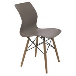 CADEIRA MAJA UNICOLOR 3D SUMMA EM POLIPROPILENO CAMURCA COM BASE EM MADEIRA FAIA TRAMONTINA