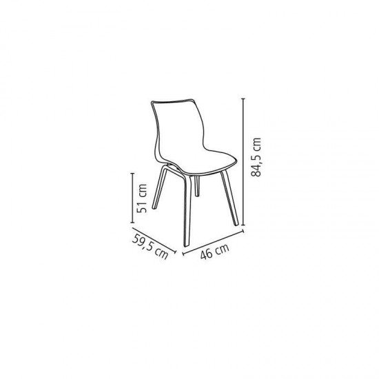 CADEIRA PLASTICA MAJA BI-COLOR VERMELHA E BRANCA COM BASE DE MADEIRA