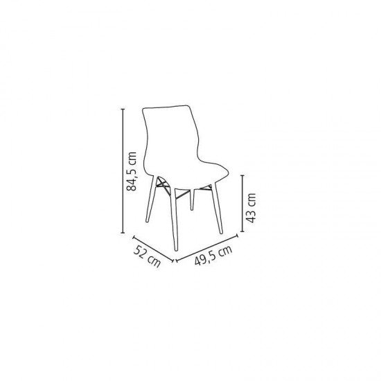 CADEIRA PLASTICA MAJA BI-COLOR CAMUR A E BRANCA COM BASE 3-D