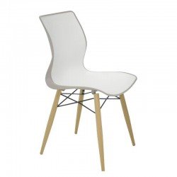 CADEIRA PLASTICA MAJA BI-COLOR CAMUR A E BRANCA COM BASE 3-D