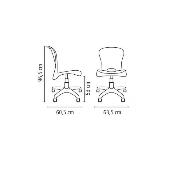CADEIRA PLASTICA JOLIE VERMELHA COM RODIZIO EM NYLON
