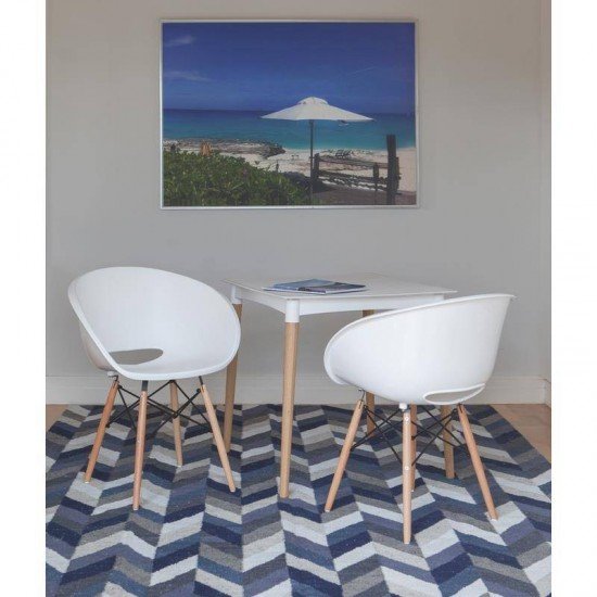 CADEIRA PLASTICA ELENA PRETA COM BASE DE MADEIRA