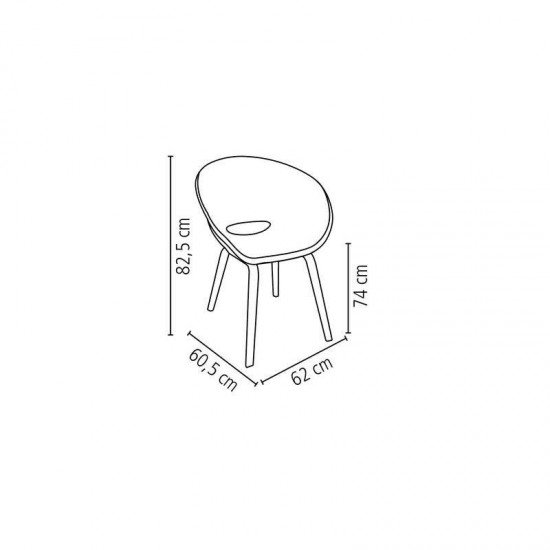 CADEIRA PLASTICA ELENA PRETA COM BASE DE MADEIRA