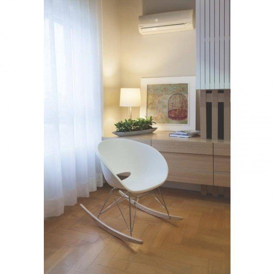 CADEIRA PLASTICA ELENA BRANCA COM BASE BALAN O EM ACO E MADEIRA