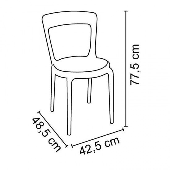 CADEIRA PLASTICA MONTAVEL LUNA C BASE PRETA E ASSENTO TRANSPARENTE
