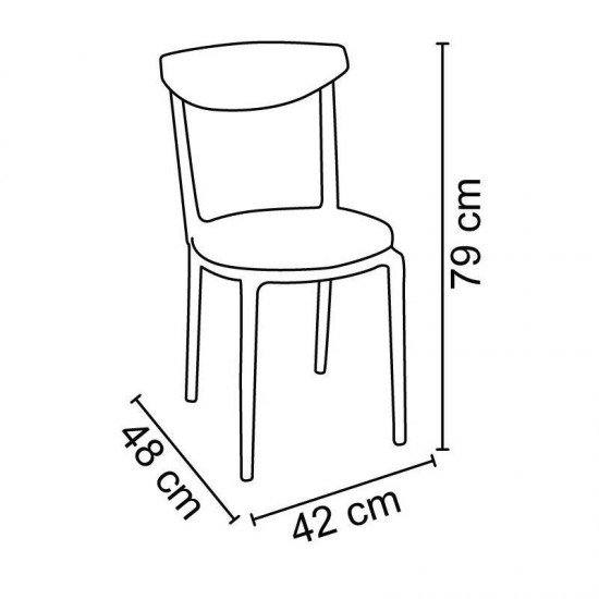 CADEIRA PLASTICA MONTAVEL LUNA 2 BASE PRETA E ASSENTO PRETO