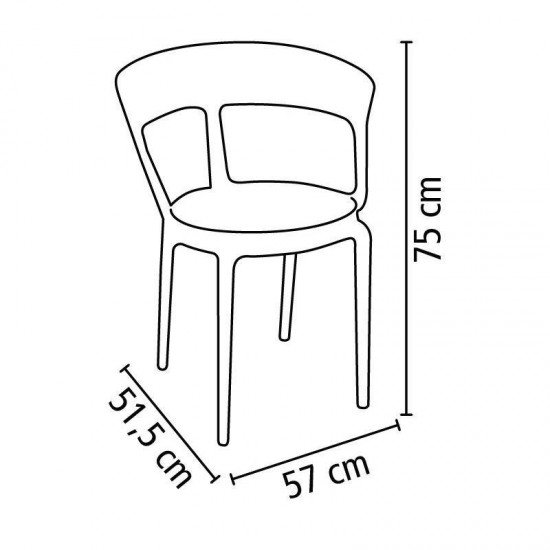 CADEIRA PLASTICA MONTAVEL LUNA P BASE BRANCA E ASSENTO TRANSPARENTE