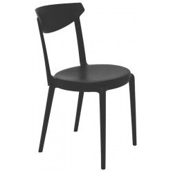 CADEIRA LUNA SUMMA EM POLIPROPILENO PRETO SEM BRACOS TRAMONTINA