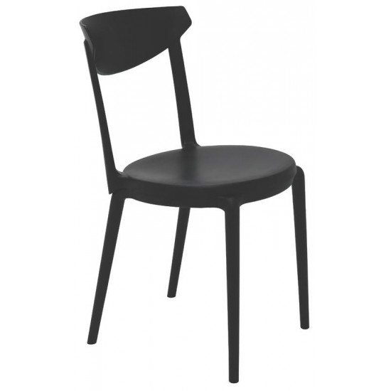 CADEIRA LUNA SUMMA EM POLIPROPILENO PRETO SEM BRACOS TRAMONTINA