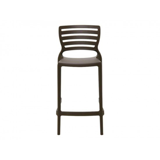 CADEIRA PLASTICA MONOBLOCO SOFIA MARROM ENCOSTO VAZADO HORIZONTAL BAR E RESIDENCIA TRAMONTINA