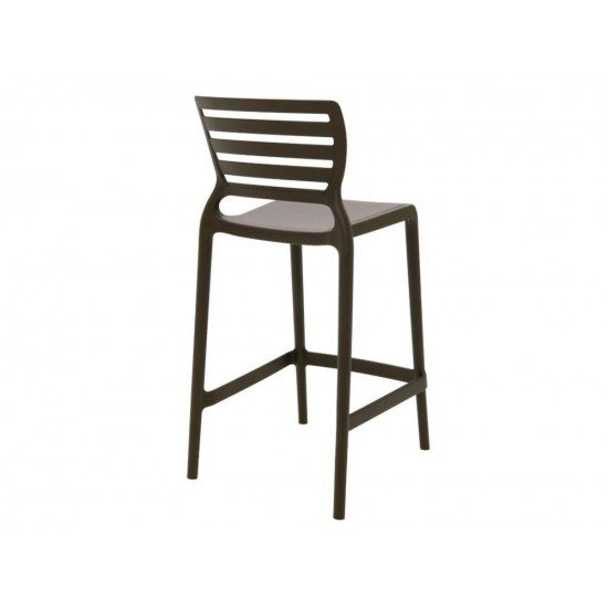 CADEIRA PLASTICA MONOBLOCO SOFIA MARROM ENCOSTO VAZADO HORIZONTAL BAR E RESIDENCIA TRAMONTINA