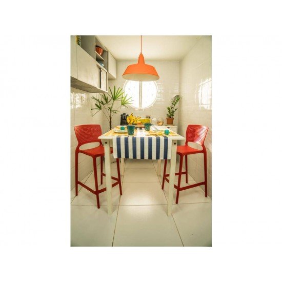 CADEIRA PLASTICA MONOBLOCO SAFIRA VERMELHA BAR E RESIDENCIA TRAMONTINA