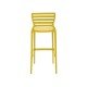 CADEIRA PLASTICA MONOBLOCO SOFIA AMARELA ENCOSTO VAZADO HORIZONTAL ALTA BAR TRAMONTINA