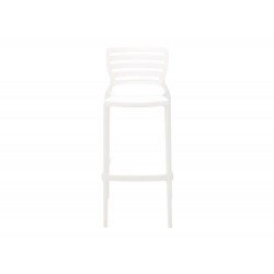 CADEIRA PLASTICA MONOBLOCO SOFIA BRANCA ENCOSTO VAZADO HORIZONTAL ALTA BAR TRAMONTINA