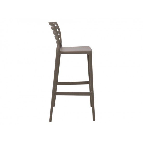 CADEIRA PLASTICA MONOBLOCO SOFIA CAMUR A ENCOSTO VAZADO HORIZONTAL ALTA BAR TRAMONTINA