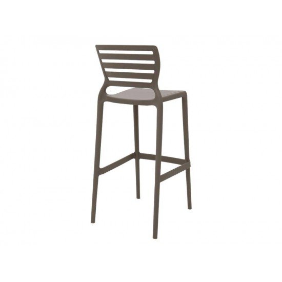 CADEIRA PLASTICA MONOBLOCO SOFIA CAMUR A ENCOSTO VAZADO HORIZONTAL ALTA BAR TRAMONTINA