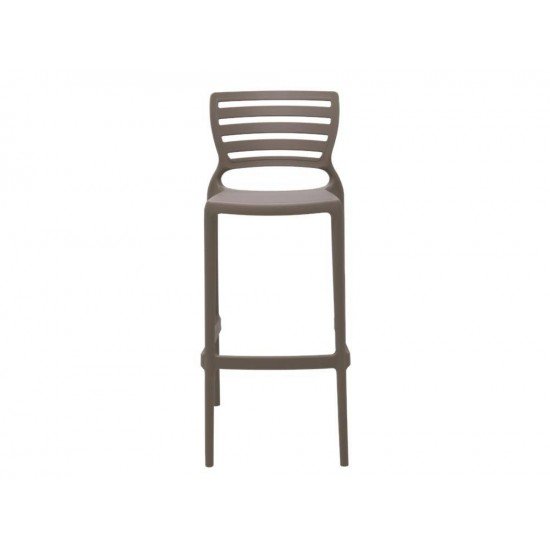 CADEIRA PLASTICA MONOBLOCO SOFIA CAMUR A ENCOSTO VAZADO HORIZONTAL ALTA BAR TRAMONTINA