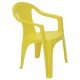 CADEIRA PLASTICA MONOBLOCO COM BRACOS ILHABELA AMARELA ENCOSTO FECHADO