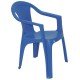 CADEIRA PLASTICA MONOBLOCO COM BRACOS ILHABELA AZUL ENCOSTO FECHADO