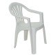 CADEIRA PLASTICA MONOBLOCO COM BRACOS  BERTIOGA BRANCA