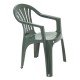 CADEIRA PLASTICA MONOBLOCO COM BRACOS  BERTIOGA VERDE
